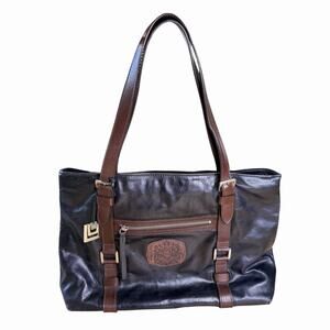 Hidesign Leather Bag Laptop Briefcase Black Brown Preppy Prep Academia